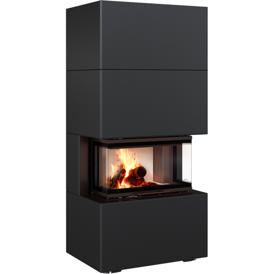 Kratki Kaminbausatz NBC 7 - 3-seitig | Home Easy Box schwarz | 7 kW