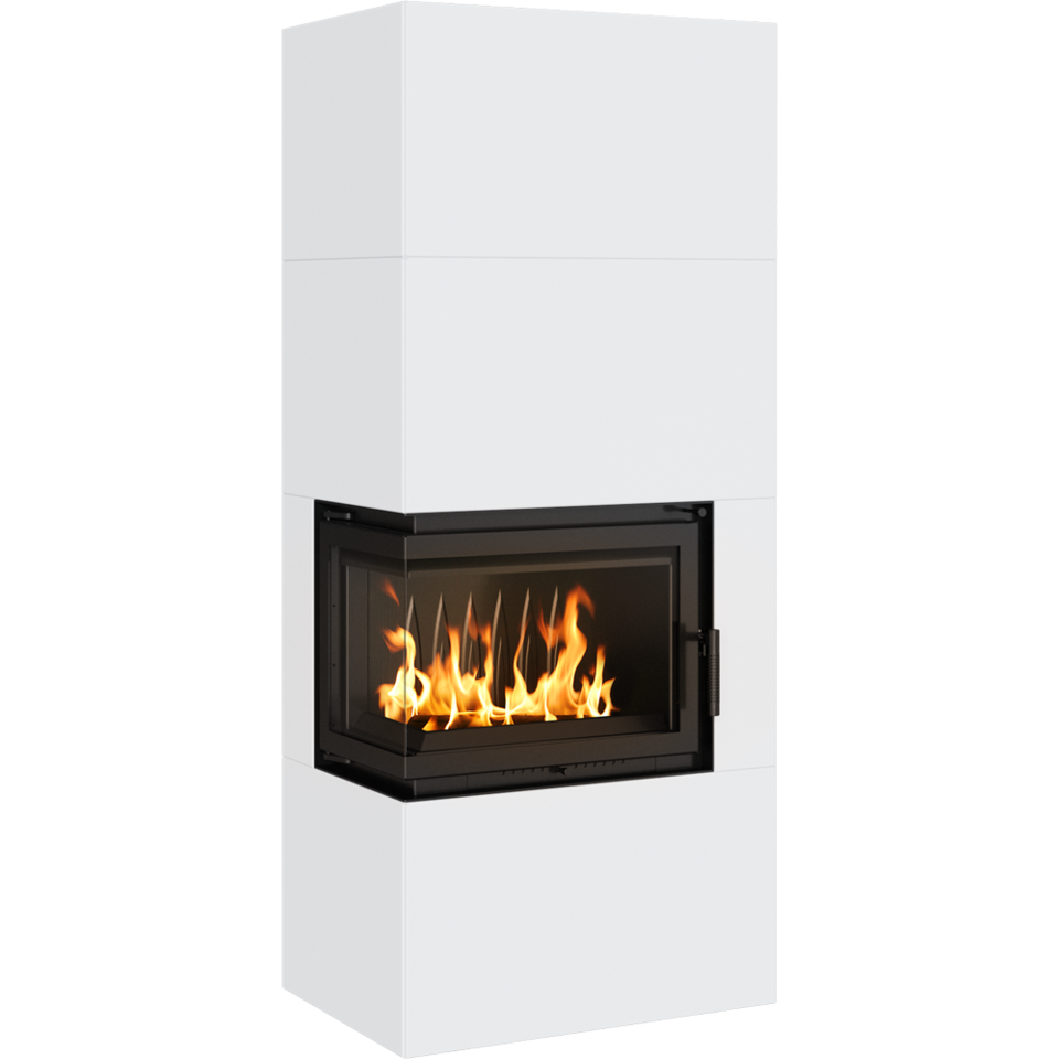 Kratki Kaminofen Simple 8 - 2-seitig links | Bauart 1 | Bausatz weiß | 8 kW - Farbwahl