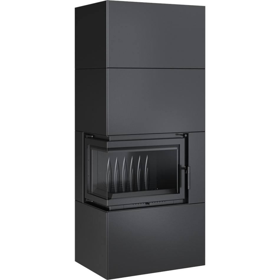 Kratki Kaminbausatz Simple 8 - 2-seitig links | Box schwarz | 8 kW ➔ www.klimaworld.com