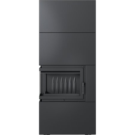 Kratki Kaminbausatz Simple 8 - 2-seitig links | Box schwarz | 8 kW