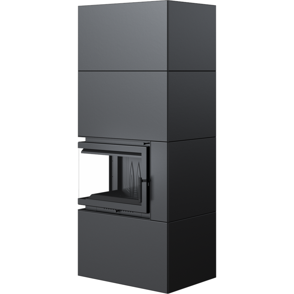 Kratki Kaminofen Simple 8 - links | Bauart 1 | Bausatz schwarz | 8 kW