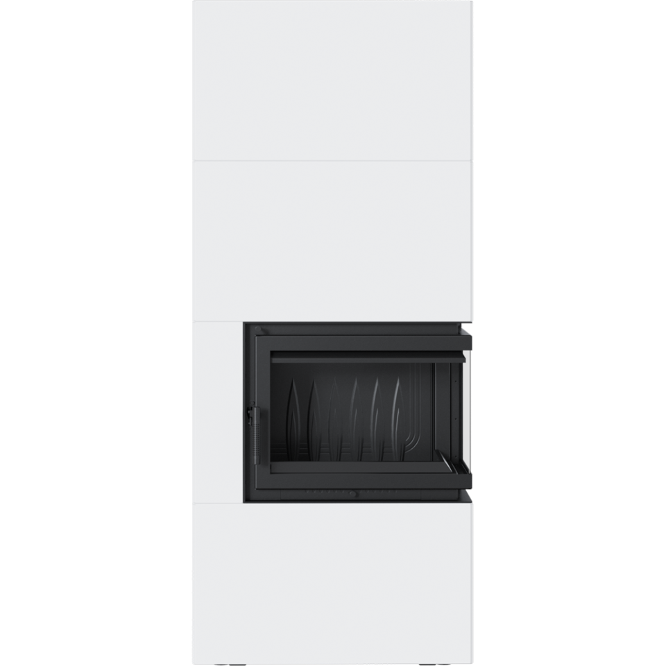 Kratki Kaminbausatz Simple 8 - 2-seitig rechts | Box weiß | 8 kW