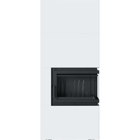 Kratki Kaminbausatz Simple 8 - 2-seitig rechts | Box weiß | 8 kW