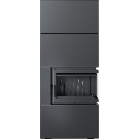 Kratki Kaminbausatz Simple 8 - 2-seitig rechts | Box schwarz | 8 kW