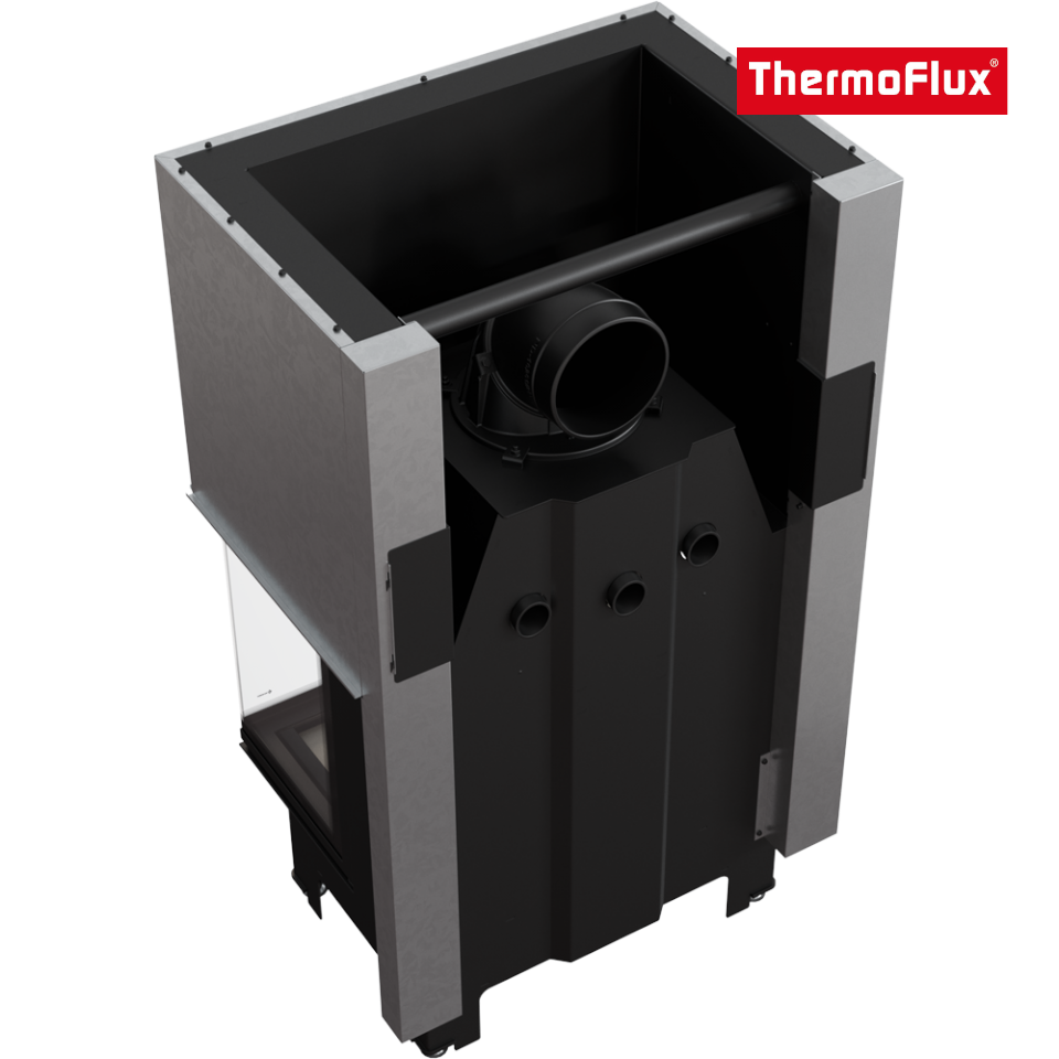 ThermoFlux Kamineinsatz TFA10-HLRF 80/40 | 3-seitig, Guillotine | 10 kW
