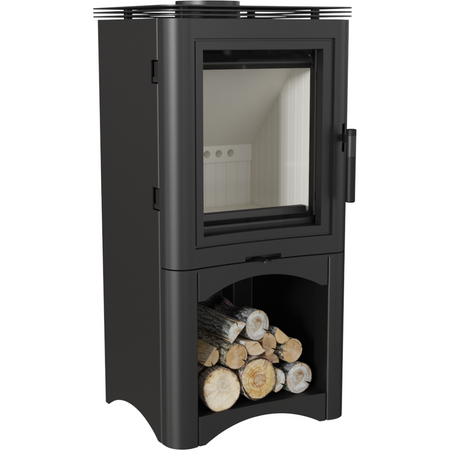 Kratki Kaminöfen Koza K5 S/W | mit Holzablagefach | 7 kW | KOZA/K5/S/W ➔ www.klimaworld.com