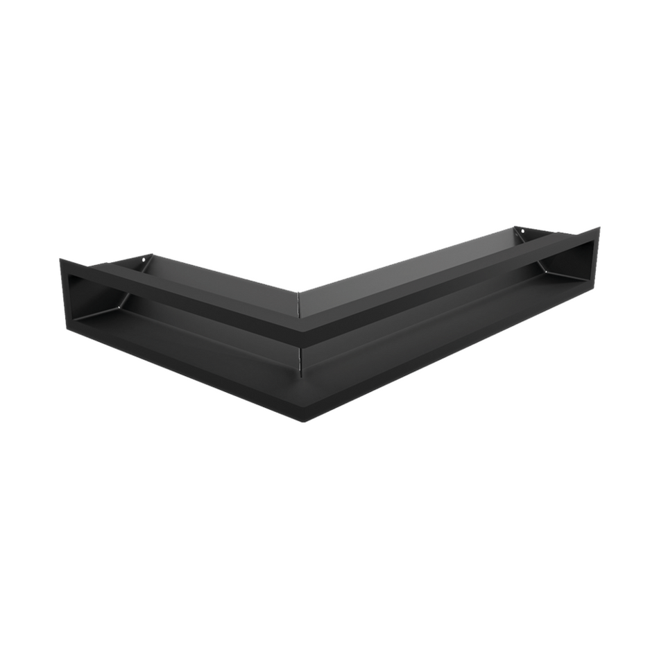 Kratki Eckluftleiste 45S rechts | 400x600 mm Winkel x 90 mm | schwarz