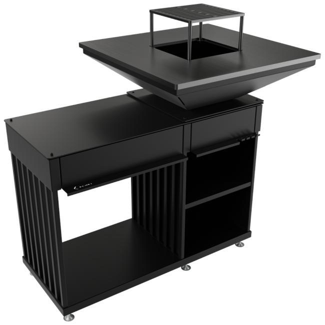 Kratki Grill / Feuerstelle Quadrum | horizontal | QUADRUM/BBQ/H  ➔ www.klimaworld.com