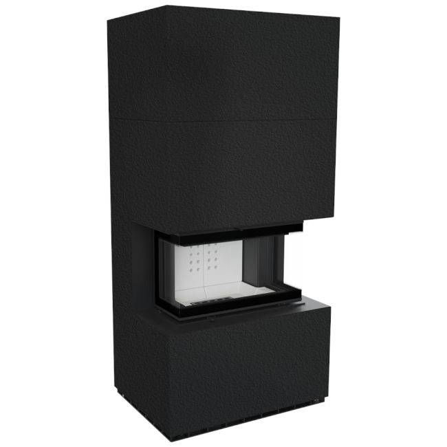 Kratki Kaminbausatz NBC 7 - 3-seitig | Granit schwarz | 7 kW ➔ www.klimaworld.com