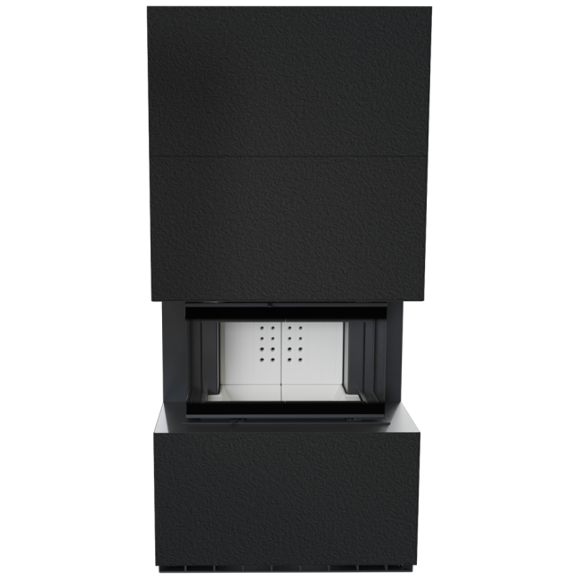 Kratki Kaminbausatz NBC 7 - 3-seitig | Granit schwarz | 7 kW