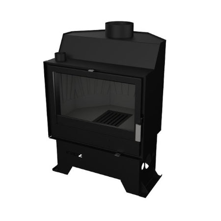 KRETZ | Kamineinsatz Z 303 | gerade Scheibe | Gusseisen Box | 10 kW
