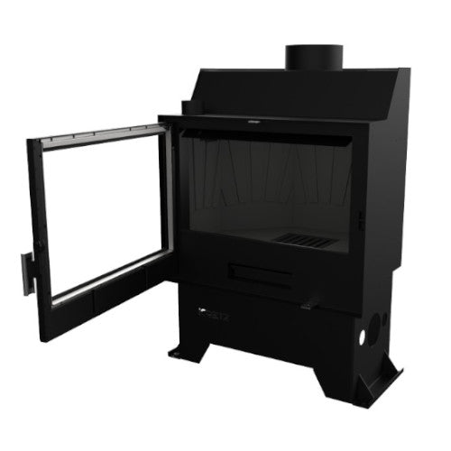 KRETZ | Kamineinsatz Z 303 | gerade Scheibe | Gusseisen Box | 10 kW