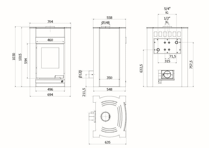 HS Flamingo | Kaminofen | Auquflam Verio | Kalmar | 11 kW ➔ Klimaworld.com