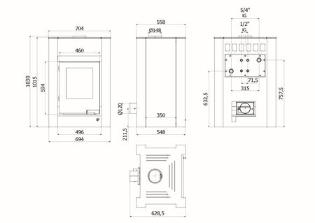 HS Flamingo | Kaminofen | Auquflam Verio | Lend | 11 kW ➔ Klimaworld.com