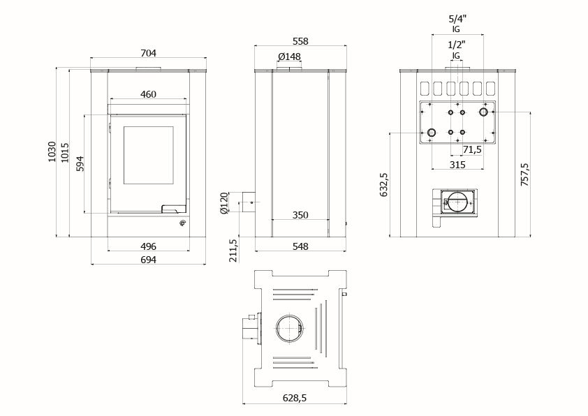 HS Flamingo | Kaminofen | Auquflam Verio | Lend | 11 kW ➔ Klimaworld.com