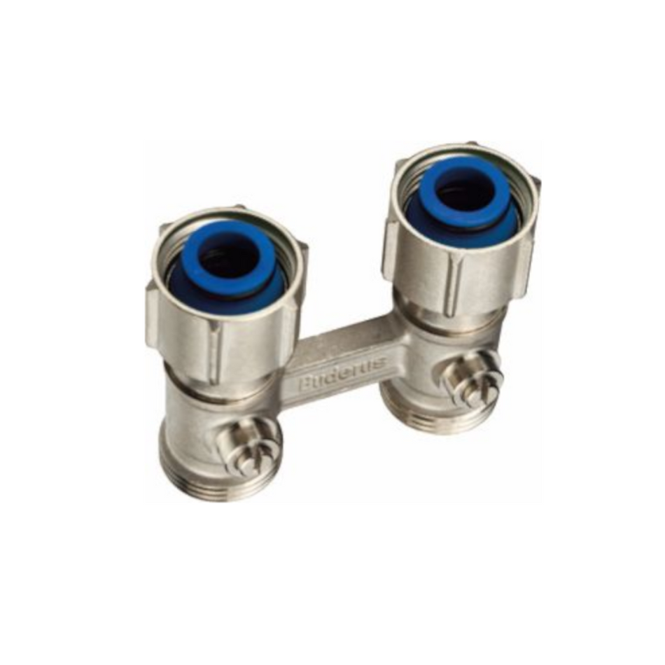 Buderus Zweirohr-Hahnblock für Ventilheizkörper | 3/4''x3/4'' | Durchgangsform